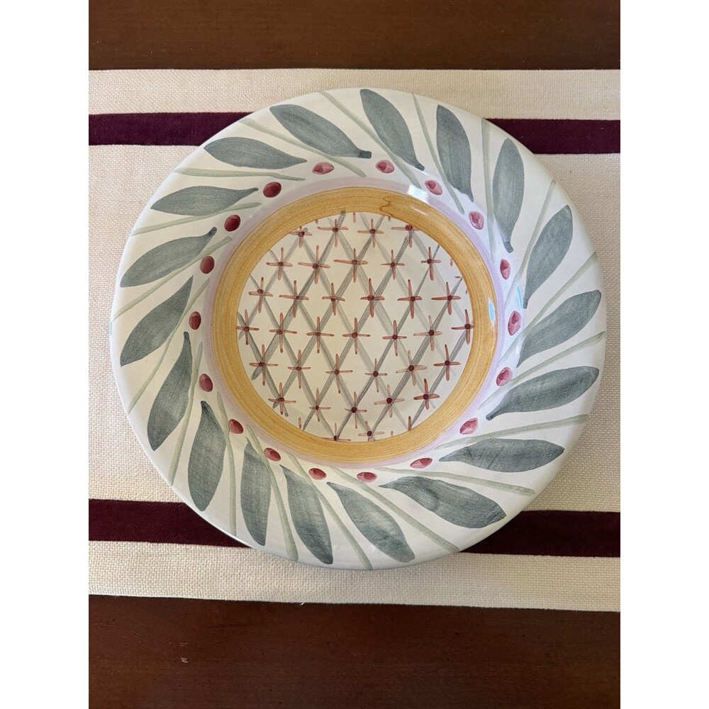 Vintage MacKenzie-Childs Brighton Pavillon Dinner Plate 11” Fluted Hand Painted